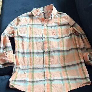 Janie and Jack Peach Plaid Kids Shirt